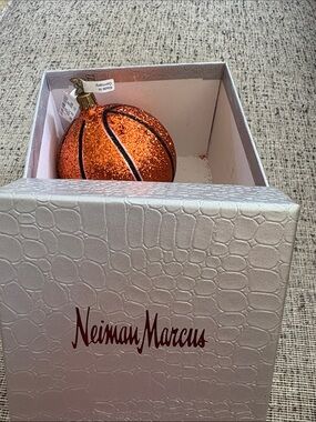 Neiman Marcus Orange Glitter Basketball Ornament